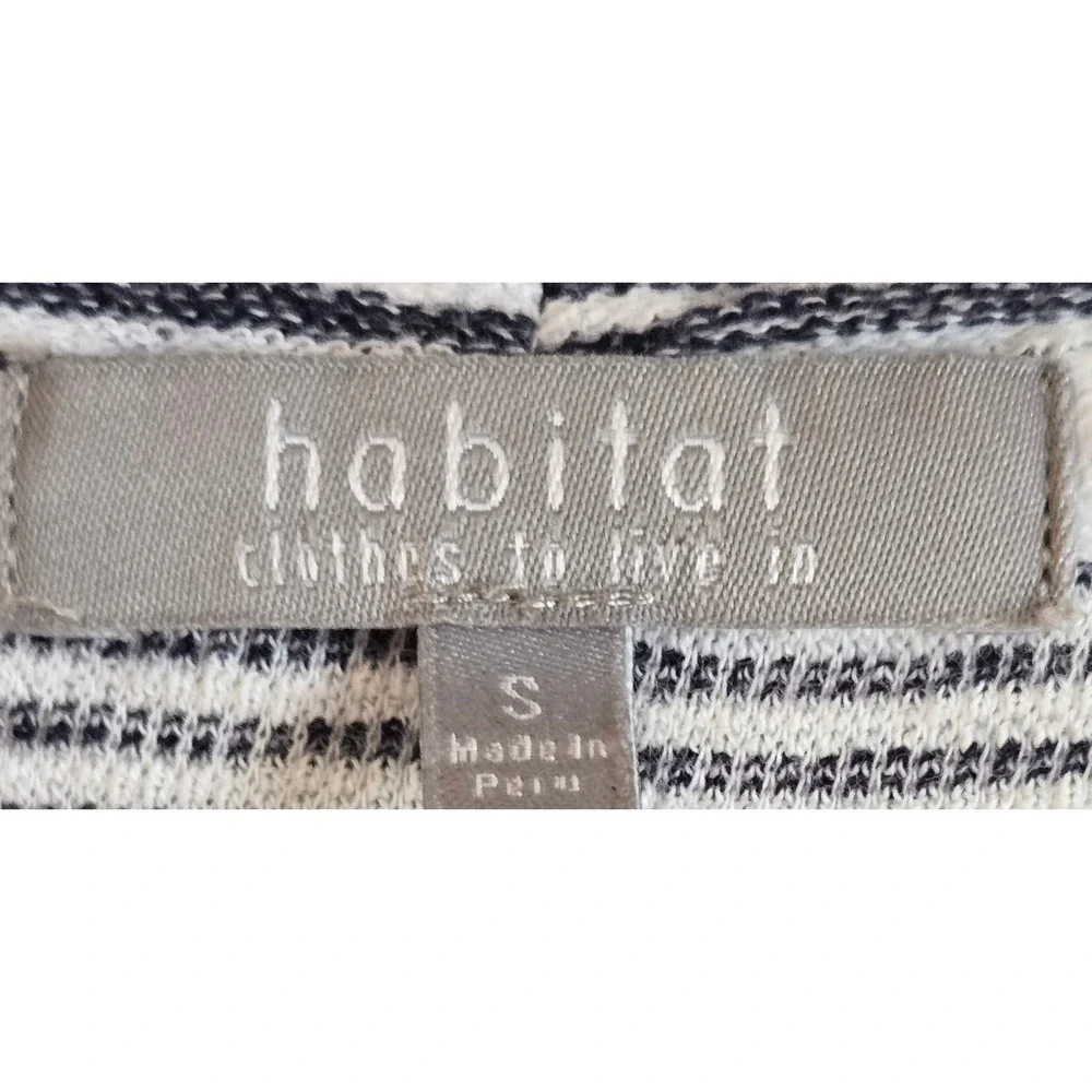 Habitat, Womens S  Blue White Striped‎ Cotton Open Front Cardigan, Beach Pockets